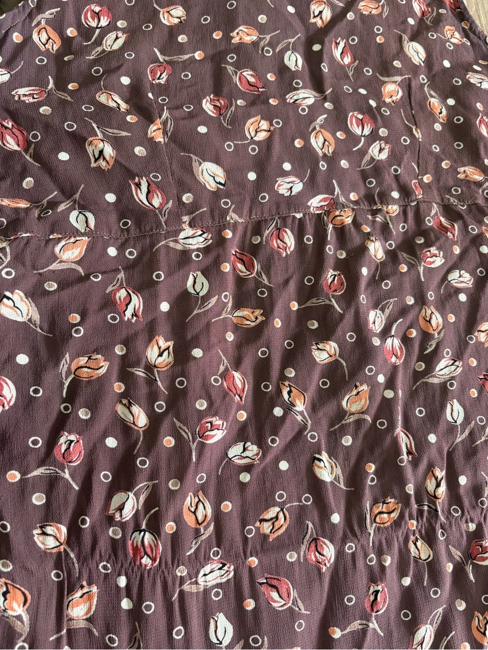April Cornell Vintage Cottagecore Brown Floral Sleeveless Midi Dress Medium - Picture 4 of 9